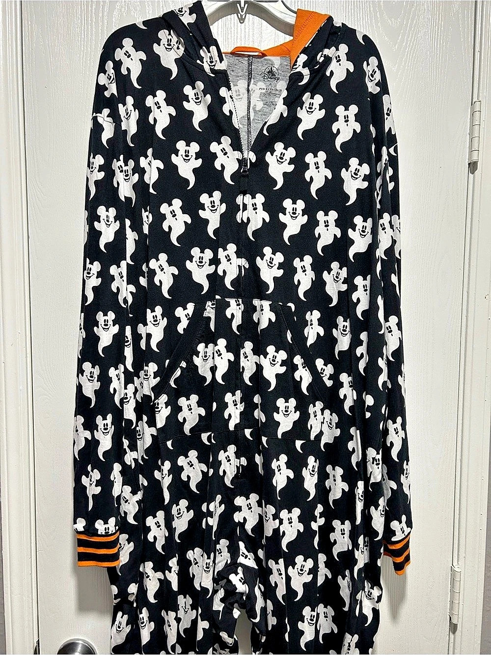 Disney Store Halloween Ghost Mickey Adult One Piece Pajama Jumpsuit Size XL